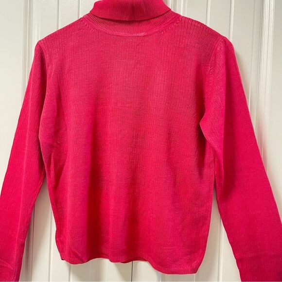 Pink Ribbed Knit Turtleneck Sweater from Italy - M - Picture 3 of 15